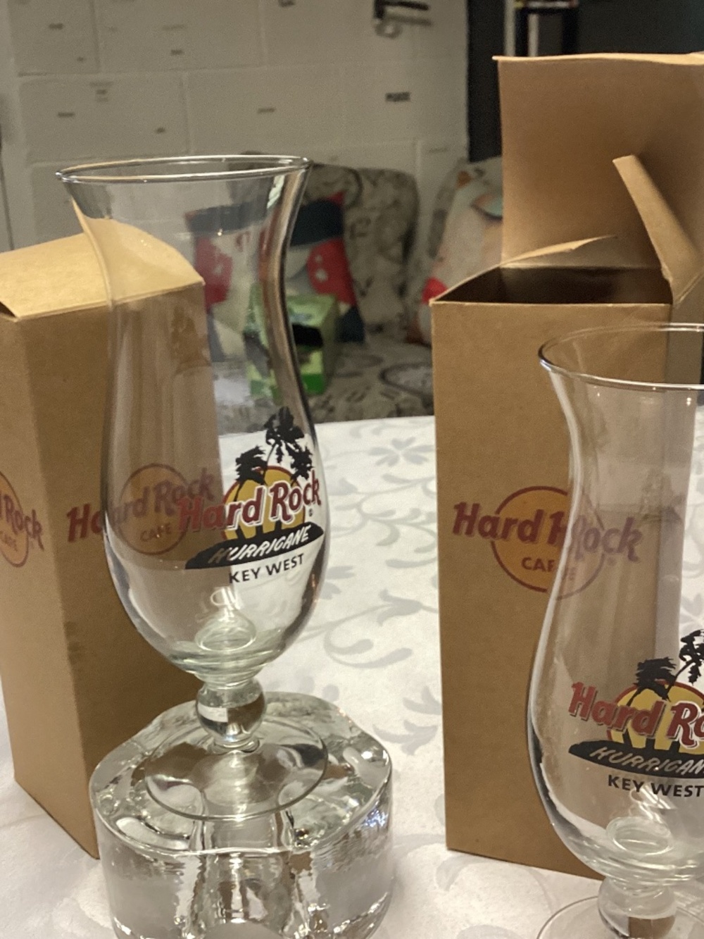 HARD ROCK HURRICANE TALL GLASS a set of two KEY WEST